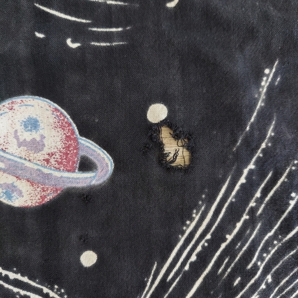 VINTAGE 90s Sacred Threads Wall Tapestry Alien UFO Space - Picture 9 of 11